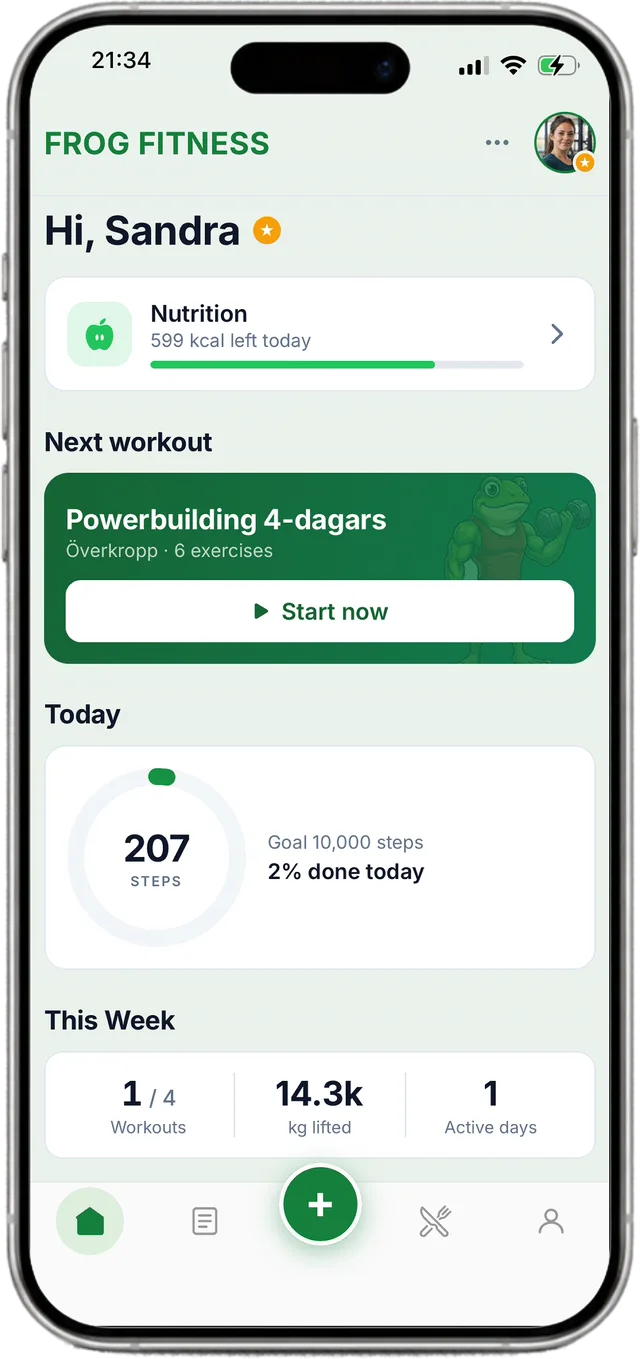 Programs in the Frog Fitness app